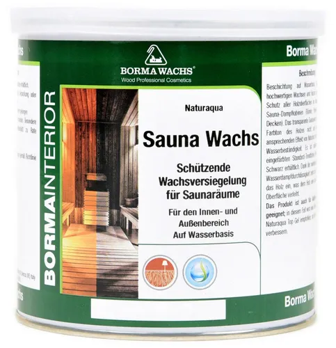 BORMA Sauna Wachs Schutzwachs, Schützt atmungsaktiv mit Naturwachsen – ideal für Saunaholz