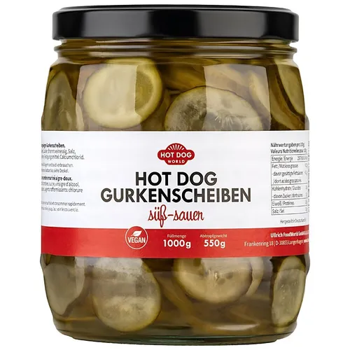 HOT DOG WORLD - Hot Dog Gurkenscheiben 1 kg