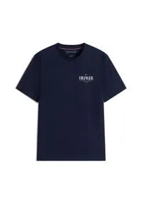 Tommy Hilfiger Herren T-Shirt Kurzarm Stack Tee Regular Fit, Blau (Desert Sky), XL - T-Shirts für Herren, bequemes Basic-Shirt aus 100% regenerativer Baumwolle, ideal für lässige Freizeitlooks und optimale Passform.