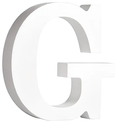 Rayher MDF-Buchstabe G, weiß, 11 x 11 cm, Stärke 2 cm, 3D-Buchstaben Holz, Holz-Buchstaben FSC zertifiziert, 64546102