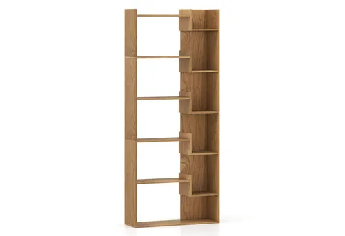 Costway 6-stöckiges Bücherregal Natur mit Kippsicherungen - Vielseitiges 6-stöckiges Bücherregal aus robustem Holz, bietet viel Platz für Bücher und Deko. Mit Kippsicherungen für zusätzliche Sicherheit und elegantem Design, ideal für jedes Zuhause.