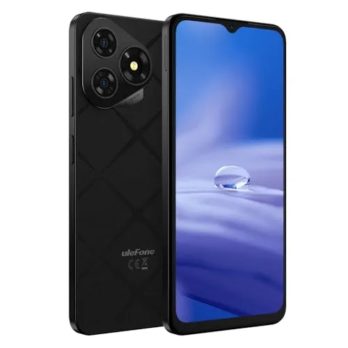 Ulefone Android 14 4G Smartphone ohne Vertrag Note 19, 3-Karten-Steckplatz, Octa-Core 6GB+32GB (512GB Extern), DUAL-SIM Smartphone, 6,56'' HD+, 8MP+5MP Kamera, Gesichtserkennung GPS Schwarz