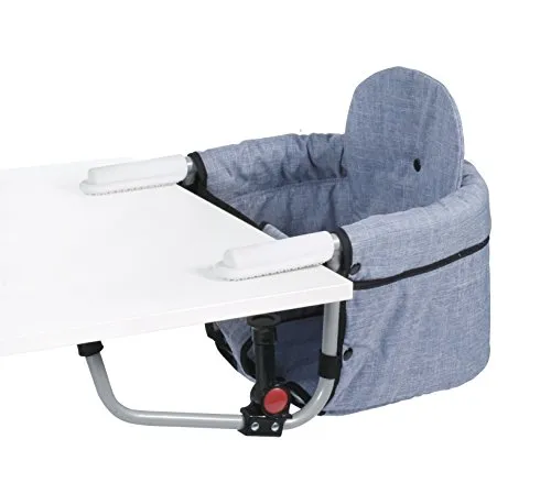 CHIC 4 BABY 351 55 Tischsitz Relax, Jeans hellblau/blau - Hochstuhl für Mahlzeiten am Tisch, mit universellem Befestigungssystem und robustem Bezug. Einfach zusammenklappbar und ideal für unterwegs.