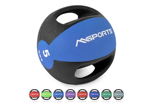 MSports® Medizinball MSPORTS Medizinball Premium mit Griffe 1 – 10 kg
