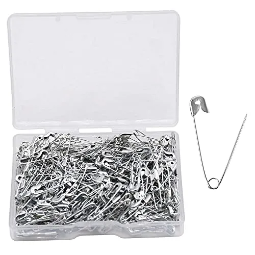 YOFASEN 300 Stück Sicherheitsnadeln - Große und kleine Stecknadeln Nickel Plated Pin - für Kleidung Kunsthandwerk Nähen Schmuckherstellung Home Office Verwenden, Silber, 18mm