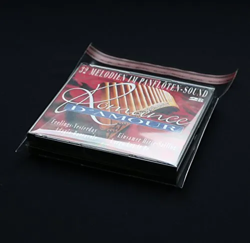 St. Schutzhüllen für Doppel CD Jewel Case und 4-Fach CD Box 169 x 138 mm + 64 mm Klappe 40 mµ Folie hochtransparent 200