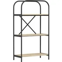 vidaXL Regal Sonoma-Eiche 60 x 30 x 109 cm - Modernes Bücherregal aus hochwertigem Holzwerkstoff, bietet viel Stauraum und Stabilität durch robuste Stahlbeine – ideal für Zuhause und Büro.
