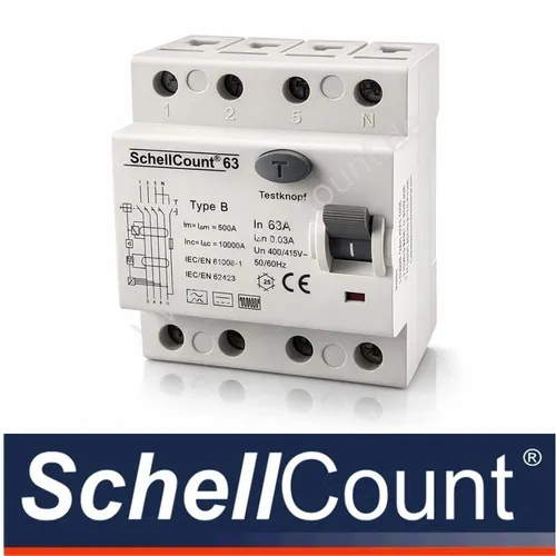 FI Fehlerstromschutzschalter RCCB 40A 4-pol. Typ B für Elektroautos