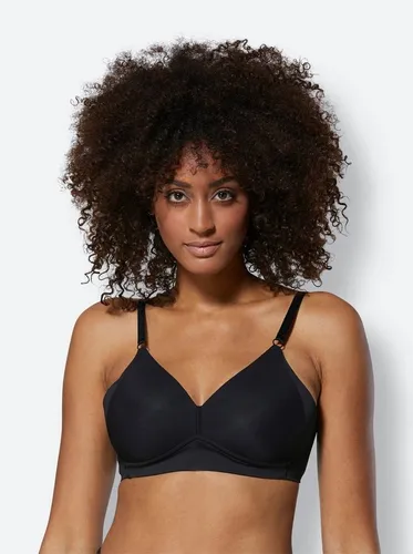T-Shirt-BH NATURANA für Damen, Größe 85B, Schwarz - Funktionsunterwäsche: Komfortabler T-Shirt-BH ohne Bügel mit flachen Nähten für unsichtbaren Tragekomfort. Breite Seitenteile verhindern Röllchen, ideal für den Alltag.