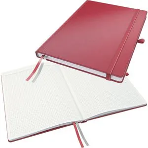 Leitz Complete Notizbuch A4 kariert - Rot - Notizbuch mit festem Einband, 80 Blatt, Gummizugverschluss und praktischer Stiftelasche. Ideal für strukturierte Notizen und wichtiges Festhalten von Gedanken.