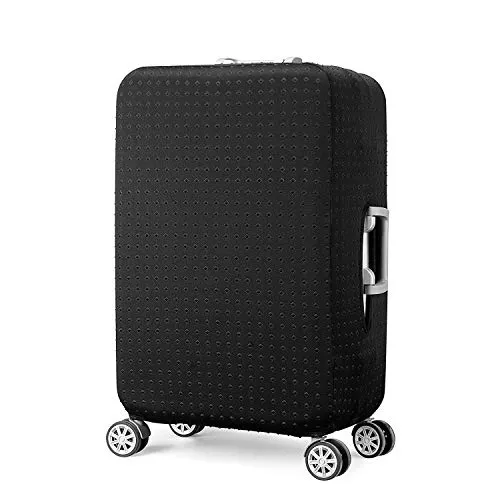 EBETA Elastisch Kofferhülle Kofferschutzhülle Gepäck Cover Reisekoffer Hülle Koffer Schutzhülle Luggage Cover mit Reißverschluss und Band, Schwarz (M 24Zoll)