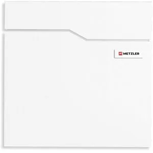 Metzler Briefkasten Hoffmann SF, verkehrsweiß, aus Stahl, Zylinderschloss, 37 x 37 cm, mit Sichtfenster und Zeitungsfach