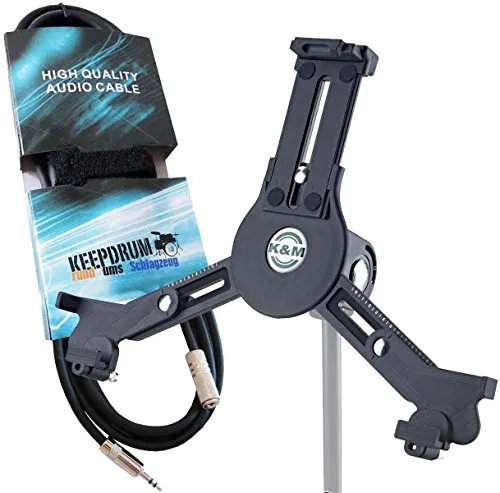 K&M 19790 Tablet PC Stativhalter + KEEPDUM 3m Verlängerung 3,5mm Miniklinke