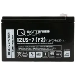 Q-Batteries 12LS-7 F2 | 12V 7Ah Blei-Vlies-Akku / AGM VRLA mit VdS G118004
