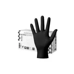 Diamantgrip Nitril-Handschuhe Schwarz  | 100 Stück L in schwarz von Herrmann