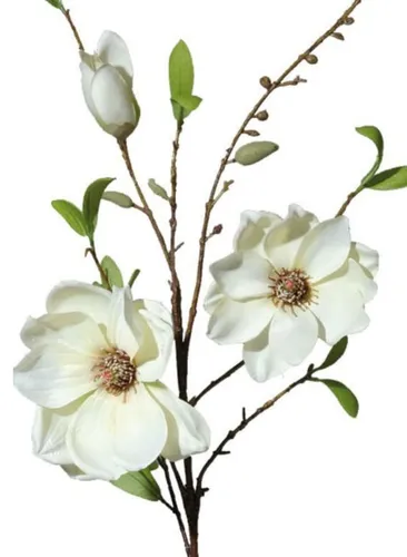 künstlicher Magnolien Zweig weiss 90cm Kunstblumen Fruehlingsdeko