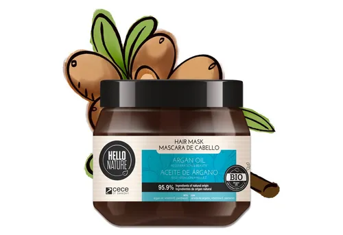 P-Beauty Cosmetic Accessories Haarmaske Haar Repair Intensivpflege Tiefenregeneration Argnöl Hello Nature, 1-tlg., Haarmaske, Haarpflege, Hello Nature, Haarkur, Arganöl