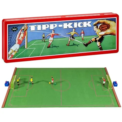 TIPP-KICK Retro Tischkicker - Spielfertiges Set mit 2 Spielern und Torwart, nostalgisches Design der 50er Jahre und ideal für Sammler und Fußballfans