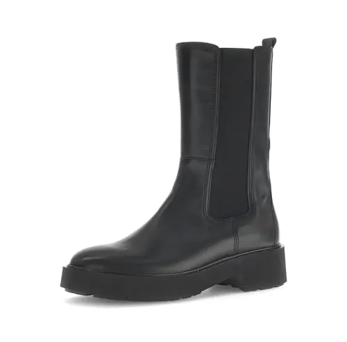 Gabor Damen Chelsea Boots - Flache Stiefeletten in Schwarz - Elegante Chelsea Boots für Damen aus hochwertigem Lackmaterial. Mit praktischem Reißverschluss und leichtzellsohle für hohen Tragekomfort im Alltag.