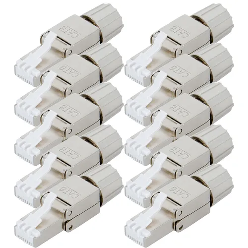PremiumX 10x Netzwerkstecker Cat8 RJ45 Stecker LAN Netzwerk Werkzeuglos