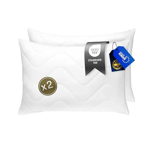 FAM Home Kopfkissen 60x70 2er Set – Schlafkissen weich & atmungsaktiv