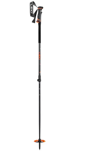 Leki Helicon Lite Skitourenstock - dark anthracite-neonorange-black - Skistöcke mit leichtem Aluminiumrohr und Speed Lock + Verstellsystem für schnelle Anpassung. Ideal für Ski- und Schneeschuhtouren, mit praktischem Packmaß und Bindung Baskets für einfache Bedienung.