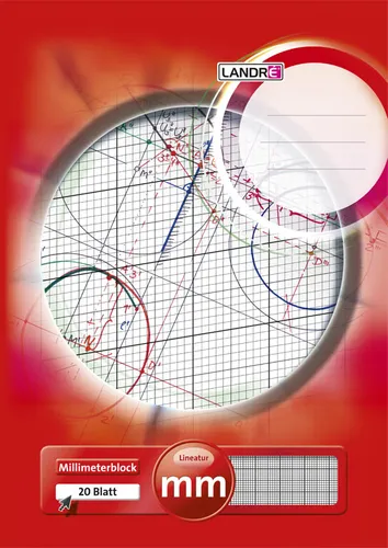 LANDRÉ Millimeterpapier Block DIN A4 80 g/qm 25 Blatt