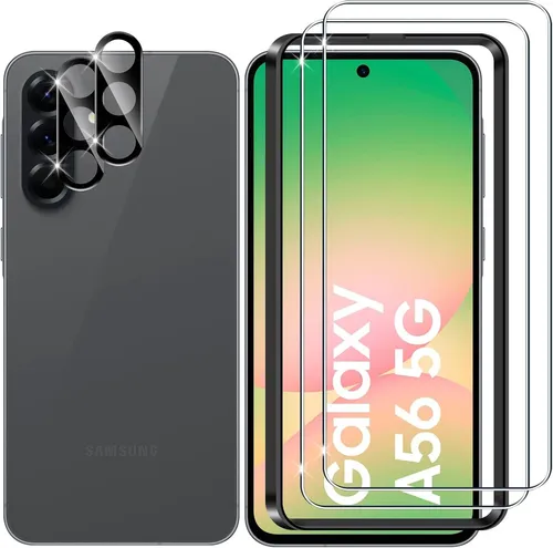 2X 3D Schutzglas ( Display + Kamera ) für Samsung Galaxy A56 5G Panzerfolie Full