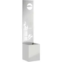 vidaXL Garten Sichtschutz-Leinwand Silber 32 x 140 cm - Moderner Sichtschutz aus verzinktem Stahl, ideal für Garten und Terrasse. Robuste Konstruktion mit dekorativen Intarsien sorgt für stilvolle Privatsphäre und ist witterungsbeständig.