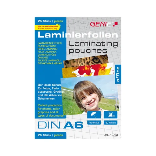 Genie Laminiertaschen 25 A6 - Folien