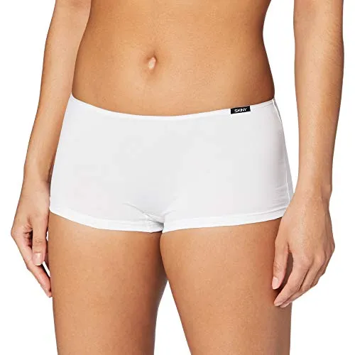 Skiny Damen Cotton Essentials 080904 Panties, Weiß, 64 EU - Funktionsunterwäsche in hochelastischer Baumwollqualität, ideal für Hüfthosen. Genießen Sie hohen Tragekomfort durch flache Abschlüsse und geraden Beinausschnitt.