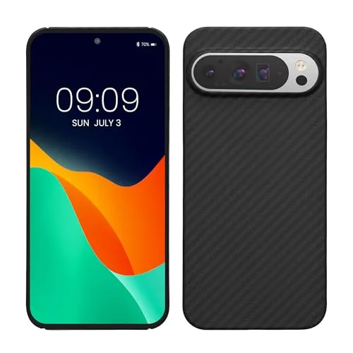 kalibri Schutzhülle kompatibel mit Google Pixel 9 Pro XL - Hülle Aramid - Handy Cover Case Handyhülle Schwarz matt