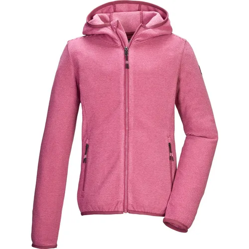 killtec KOW 245 Grls Fleece Jacket himbeere (00428) 128 - Modische Fleecejacke für Kinder, ideal als Midlayer oder Übergangsjacke, ausgestattet mit Kapuze und elastischen Bündchen für optimalen Komfort und Bewegungsfreiheit.