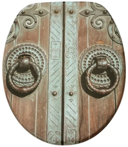 Sanilo WC-Sitz Door mit Absenkautomatik – Braun - WC-Sitz mit SoftClose-Funktion, ovaler Form und hoher Belastbarkeit, ideal für komfortable Nutzung im Badezimmer.