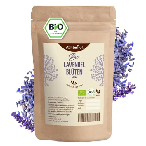 Lavendelblüten Bio getrocknet 500g | getrockneter Lavendel | Bio-Lavendel-Tee | 100% natürlich - Lebensmittelqualität | aus kontrolliert biologischen Anbau | vom Achterhof
