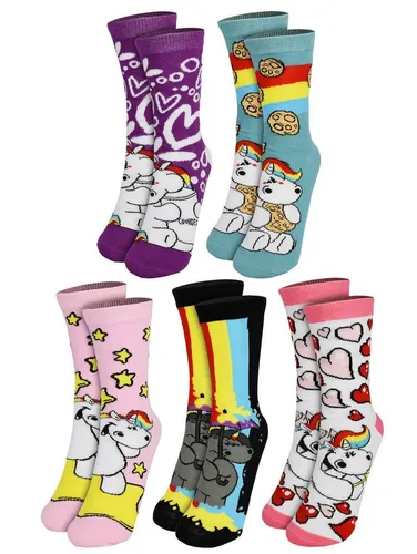 United Labels® Socken Pummel & Friends Pummeleinhorn Socken Strümpfe (5er Pack) 38-43