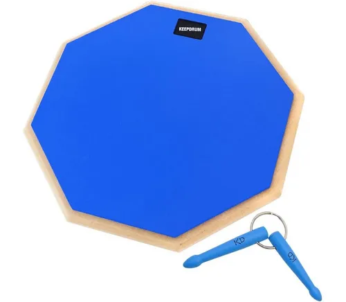 keepdrum Schlagzeug keepdrum DP-BL12 Blau Übungspad 12 mit Schlüsselanhänger Blau,mit Schlüsselanhänger Blau