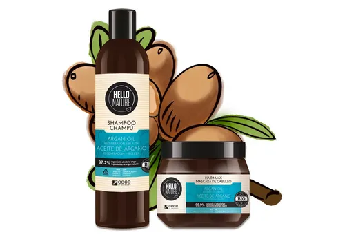 P-Beauty Cosmetic Accessories Haarpflege-Set Haar Shampoo Conditioner Set Haarmaske mit Arganöl Hello Nature, Haarpflege, Shampoo, Haarmaske, Haarspülung, Arganöl