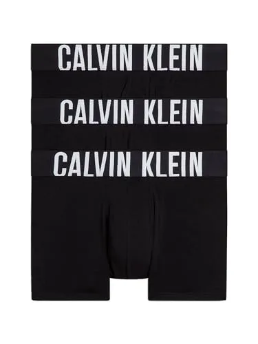 Calvin Klein Trunk 3Pk Trunk Herren, Schwarz - Stylische Boxershorts für den modernen Mann - Retroshorts für Herren, 3er Set von Calvin Klein mit bequemem Stretchanteil und markantem CK-Branding, ideal für Alltag und Sport.