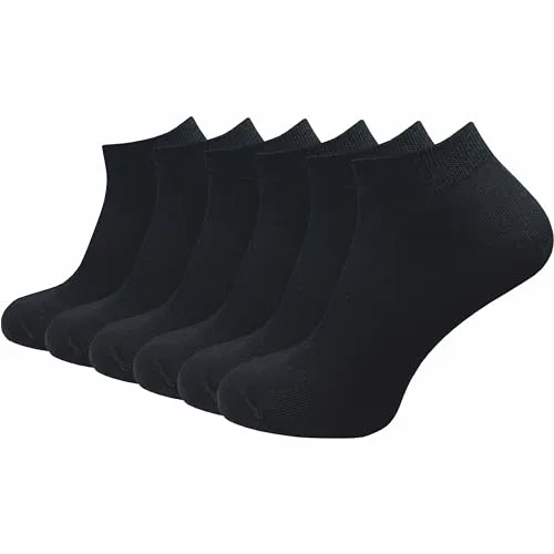 GAWILO Damen Sneaker Socken aus 100% reiner Baumwolle (6 Paar | 10 Paar) | kurze Füßlinge ohne drückende Naht über den Zehen (DE/NL/SE/PL, Numerisch, 35, 38, Regular, Regular, schwarz | 6 Paar)