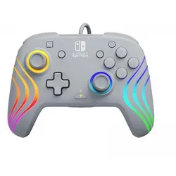 PDP Afterglow Wave Gamepad, grau - Controller für Nintendo Switch mit LED-Beleuchtung und 15 Tasten für präzises Gameplay. Ideal für Gaming-Fans, die Style und Funktionalität schätzen.