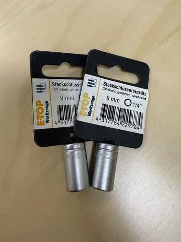 E-TOP Werkzeuge - Steckschlüsseleinsatz, 9 mm, 1/4