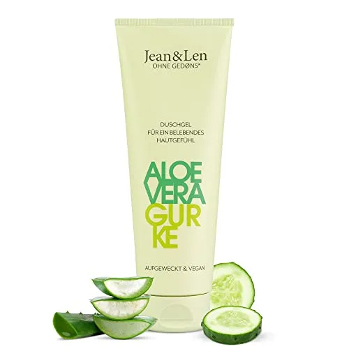 Jean & Len Duschgel Aloe Vera & Gurke, für alle Hauttypen geeignet, vegane Pflegeformulierung, für ein belebendes Hautgefühl, pH-hautideal, veganes Duschgel, 250 ml