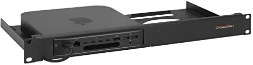 Rackmount.IT RM-AP-T1 Rackmount Kit für Apple Mac mini schwarz - Computer- & Server-Racks für eine perfekte Passform im 19-Zoll-Rack mit optimalem Luftstrom und leicht zugänglichen Anschlüssen – ideal für Apple Mac Mini.