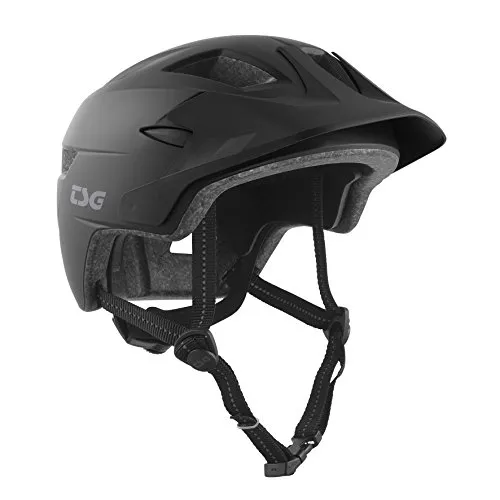 TSG Kinder Cadete Solid Color Helm, Satin Black, XXS/XS - Fahrradhelme mit In-Mold Bauweise für optimalen Schutz, 12 Luftlöcher für beste Belüftung und abnehmbares Visier für zusätzlichen Komfort.
