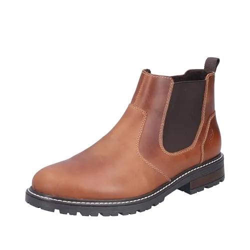 Rieker Chelsea Boots - Braun Glattleder Größe 42 - Wanderschuhe mit extra weicher Decksohle und Komfortweite für optimalen Tragekomfort. Ideal für stilvolle Abenteuer und lange Spaziergänge.