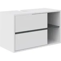 Vicco Waschbeckenunterschrank Viola, Weiß/Anthrazit, 100 x 60 cm - Waschbeckenunterschrank mit 2 Schubladen und Siphonausschnitt, elegantes Design in Weiß und Anthrazit, ideal für modernes Badezimmer.