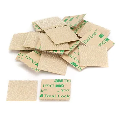Klettband Klettpads selbstklebend 3M Dual Lock SJ4570 mit dünner Verschlussdicke 25mm x 25,4mm - 24 Stück