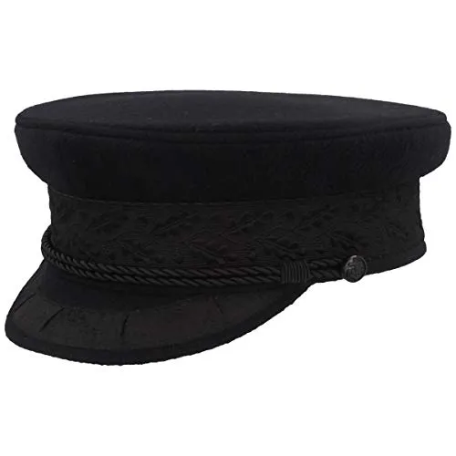 Balke Prinz Heinrich Kapitänsmütze Blau Marine 61 - Hochwertige Schirmmütze für Herren aus 75 % Schurwolle, ideal für maritime Looks. Mit seitlichen Knöpfen im Ankermotiv und edler Zierkordel.