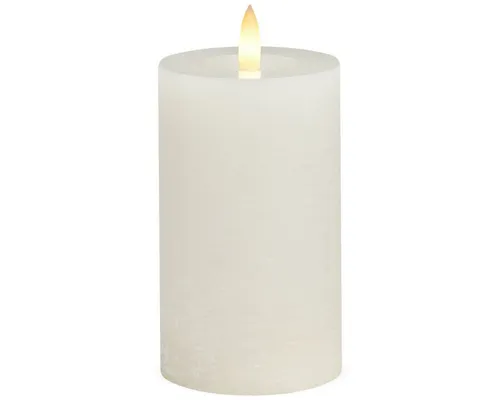 matches21 HOME & HOBBY LED-Kerze LED Stumpen-Kerzen 2er Set Echtwachs-Kerzen flackernd 7x12 cm weiß, Mit beweglicher Flamme, Fernbedienung & Timer für Adventskranz